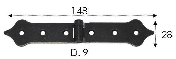 4 1,613  mm fori ø 4mm Cerniera piana