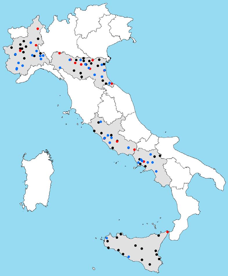 CENSIMENTO DEGLI IMPIANTI Raccolta dati regionali (periodo 2008-2009) Localizzazione degli impianti (centroide) Omogeneizzazione del sistema di