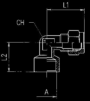 10290 RACCORDO A L FEMMINA - ELBOW FEMALE ADAPTOR Tubo/Tube A L1 L2 CH 4-1/8 22 18 8 50 6-1/8 23.