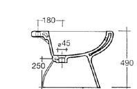 VASO/bidet ergonomico sospeso ausiliari»24 Ergonomic