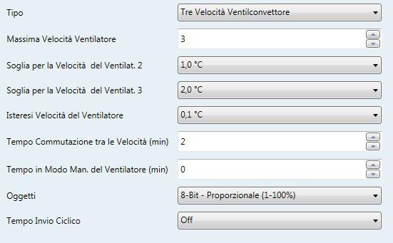 La selezione effettuata dall utente rimane attiva fino a quando si esaurisce il tempo impostato (espresso in minuti) dal parametro "Tempo in Modo Man.