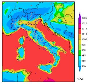 2.5 Pressione I dati sulla pressione al livello del mare sono realizzati tramite il