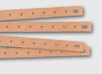 BARRE DI RAME E ACCESSORI COPPER BARS AND ACCESSORIES Bandelle di rame con fori filettati Copper bars with threaded holes BANDELLE DI RAME CON FORI FILETTATI - LUNGHEZZA 1 METRO COPPER BARS WITH