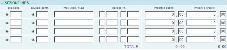 Attenzione i codici tributo devono essere validi per la sezione erario.