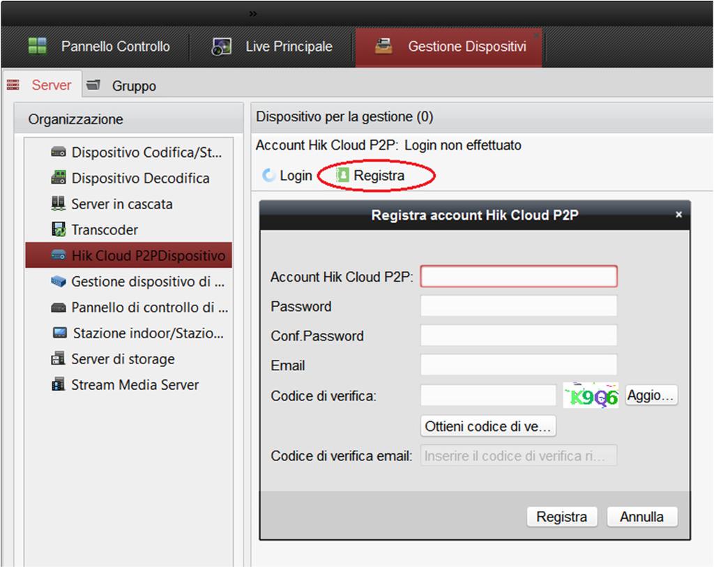 - Scegliere se registrarsi con email o numero di cellulare: o Email: inserire la mail con cui si vuole effettuare la registrazione o Country Code: inserire la nazionalità per impostare il prefisso e