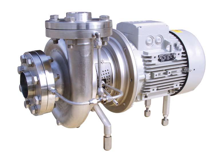 Pompe Centrifughe Sanitarie Asettiche Serie CSD Standard design Pompe centrifughe a girante aperta in esecuzione monoblocco.