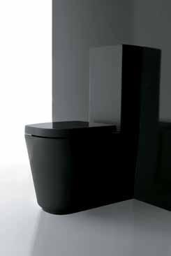 5413 65x35 33 6 520,00 Vaso monoblocco con scarico universale S/P, trasformabile tramite curva tecnica, nero. W.c. monoblock with wall/floor draining. Adjustable by elbow/wall pipe, black.