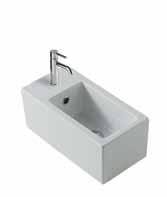 Plus Plus Lavabo cm 50x27 monoforo. Installazione sospesa o d appoggio. Washbasin 50x27 cm, one tap hole. Wall-hung or laid-on installation. Fixing kit included. Lavabo 50x27 cm, 1 orificio.