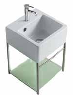 Plus Plus Lavabo cm 40x40 monoforo. Installazione sospesa o d appoggio. Washbasin 40x40 cm, one tap hole. Wall-hung or laid-on installation. Fixing kit included. Lavabo 40x40 cm, 1 orificio.