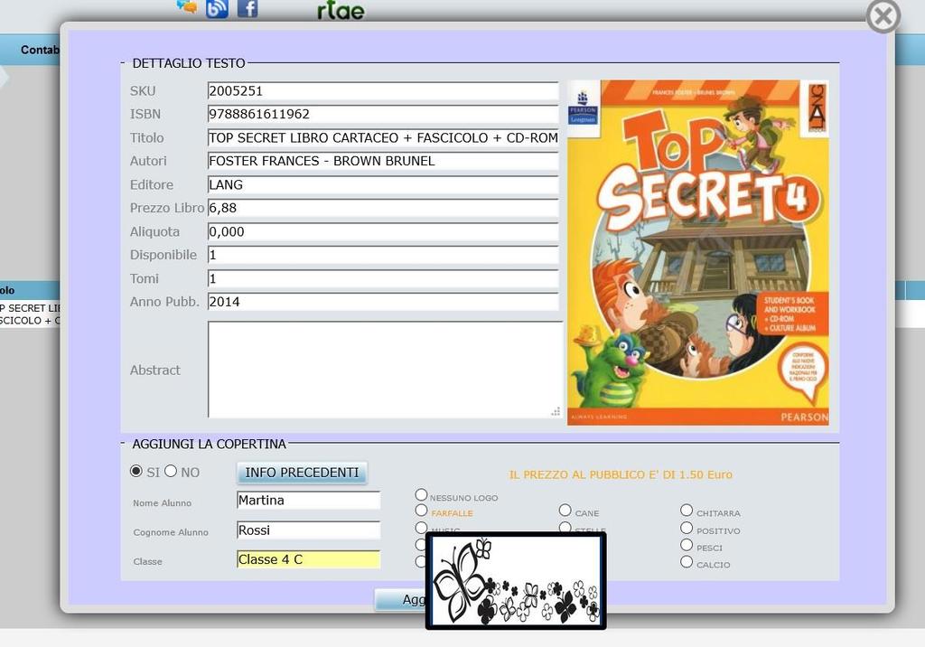 4. Copertinatura libri Quando si sceglie il libro oltre alle informazioni relative all autore, prezzo, immagine, ecc.