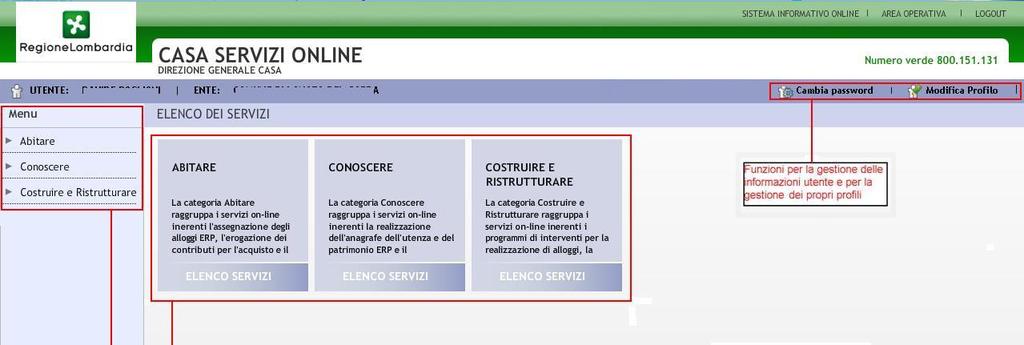 2.6 Pagina Iniziale Figura 17 - Home page La homepage, è la prima pagina a cui si accede dopo aver effettuato l autenticazione.