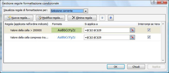 8 AM4 Foglio elettronico livello avanzato Il Docente deve porre l enfasi sul fatto che, nella finestra di dialogo del comando Formattazione condizionale, è possibile impostare fino a 3 condizioni.