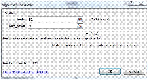 18 AM4 Foglio elettronico livello avanzato num_car Specifica il numero di caratteri che la funzione SINISTRA deve estrarre. Figura 4.