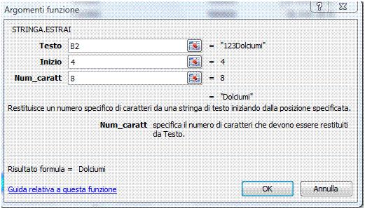 AM4 Foglio elettronico livello avanzato 19 Figura 4.16 Funzione STRINGA.ESTRAI ANNULLA.SPAZI Rimuove tutti gli spazi dal testo ad eccezione dei singoli spazi tra le parole. =ANNULLA.