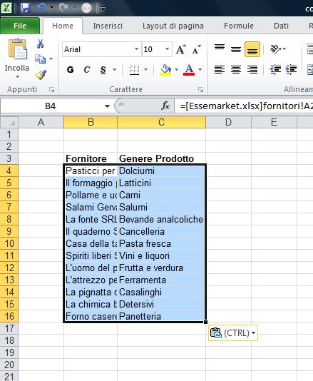 66 AM4 Foglio elettronico livello avanzato Figura 4.77 Collegare dati tra fogli elettronici diversi. AM4.6.4.3 Aggiornare, interrompere un collegamento.