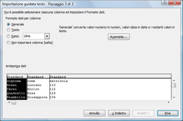 80 Importazione guidata Testo (Secondo