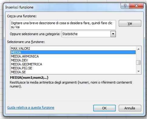 La media e la deviazione standard Funzioni statistiche: Download Cartella Esempio URL: http://www.ts.infn.it/~piano/share/ese rciziostudentiap.