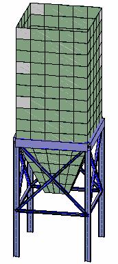 pagina: 380 9.4.1. Silo Questo esempio presenta la definizione del silo, il cui schema è riportato in figura sotto. Unità : (m). DEFINIZIONE DELLA STRUTTURA 1.