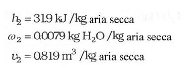 20 Due correnti d'aria vengono miscelate in modo stazionario. Si devono determinare l'umidità specifica, l'umidità relativa, la temperatura di bulbo secco e la portata volumetrica della miscela.