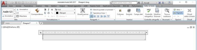 Figura 10.6 Quando è attivo il riquadro per la digitazione compare la scheda Editor di testo con gli strumenti per la formattazione del testo.