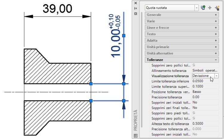 Modifiche locali alle singole quote Sebbene l utilizzo degli stili sia l approccio più corretto per la gestione delle quote, ci sono casi in cui è necessario modificare le caratteristiche di una