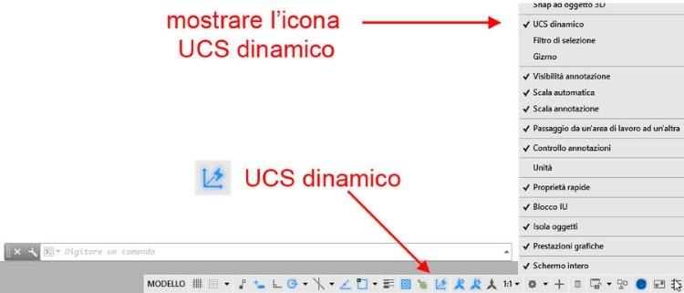 Un altro utile strumento, attivabile tramite l apposito pulsante della barra di stato, è l UCS dinamico (Figura 14.