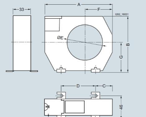 Dimensioni d ingombro Toroidi per Toroidi 5SV8702-0KK, 5SV8703-0KK, 5ST8704-0KK, 5SV8705-0KK e 5SV8706-0KK Nr.