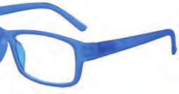 FLUO: n 24 occhiali, in 4 colori, diottrie assortite da +1,00 a +3,50. Montatura: unisex, in leggero materiale organico iniettato. Aste: flessibili con meccanismo a molla.