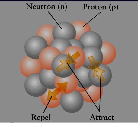 Il nucleo nucleo è insieme di nucleoni (protoni, p e neutroni, n) uniti tra loro. Il NEUTRONE libero, è una particella instabile e tende a decadere (t d ca.