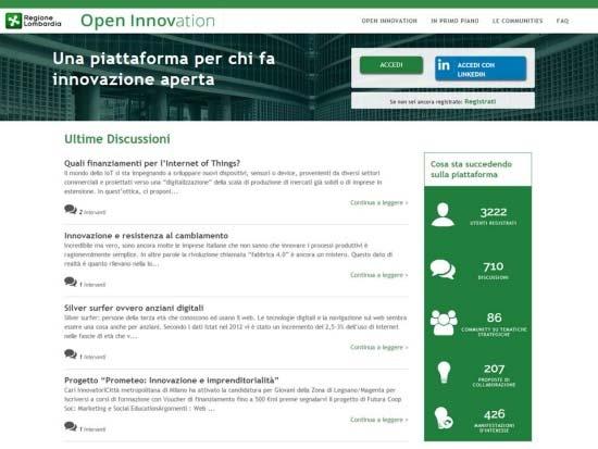 Communities, Tecnologie per gli ambienti di vita Piattaforma Open Innovation Strumento collaborativo (aperto e inclusivo) per aggregare attori