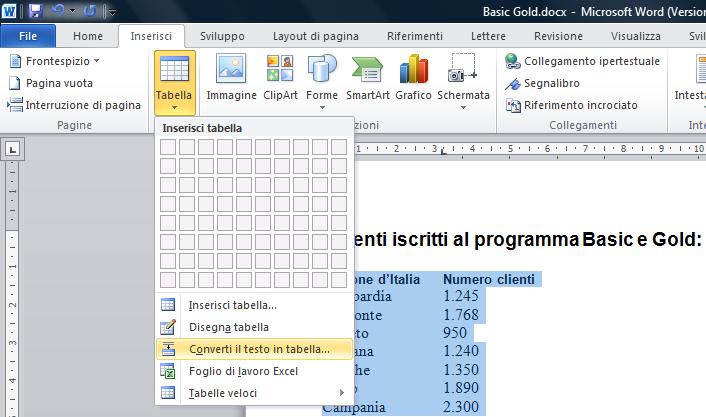 AM3 Elaborazione testi livello avanzato 23 - Selezionare il numero di colonne che si desidera ottenere (normalmente il corretto valore viene individuato automaticamente dal programma).