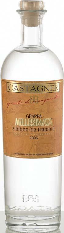 Zibibbo (da Trapani) Grappa bianca, LT. 0,70, 38% vol. alcool. Per il millesimo 2006 è stata prevista una produzione complessiva di circa 3000 bottiglie.