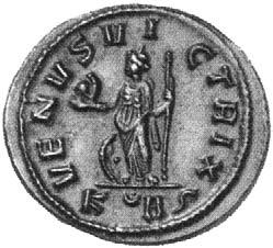 (q) Foto 18. Un rarissimo denario (o quinario?) fatto coniare da Carino a Roma o a Siscia nel 284 con il peso di 1,76 grammi.