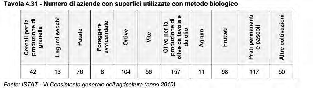 superficie territoriale 30 - Superfici agricole utilizzate