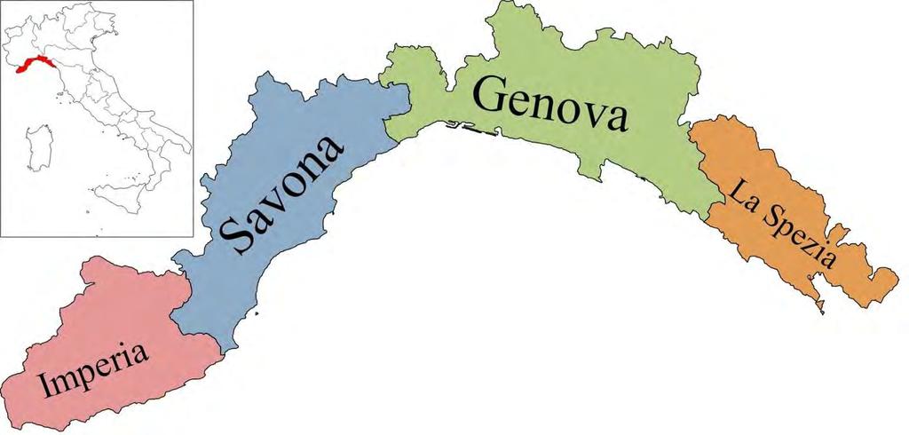 Cartina Regione Liguria 2.2. Classificazione della regione Descrizione: Stato membro: Italia. Circoscrizione amministrativa: Regione Liguria.