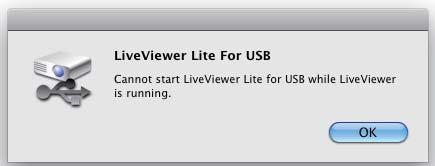 Strumenti di presentazione Display USB(Computer Mac) (continua) NOTA LiveViewer (consultare Guida per la connessione alla rete) e questa applicazione non possono essere utilizzati contemporaneamente.