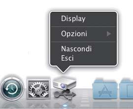 Strumenti di presentazione Display USB(Computer Mac) (continua) Menu Se si seleziona Display sul menu del tasto destro, il menu Mobile come indicato a destra comparirà sullo schermo del computer.