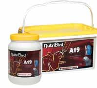 Nutribird A19 High Energy - 800 g Nutribird A19 High Energy - 3 Kg E422081 E422082 Grassi 15 % Fibre 2 % Vitamina E 80 mg./kg Vitamina K3 3 mg.