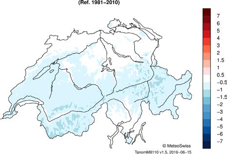 MeteoSvizzera Bollettino del clima Maggio 2016 5 Temperatura,