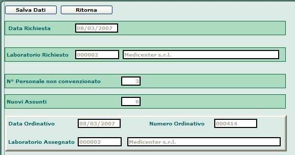 Stato della pratica: AUTORIZZATA E presente la data ordinativo, il