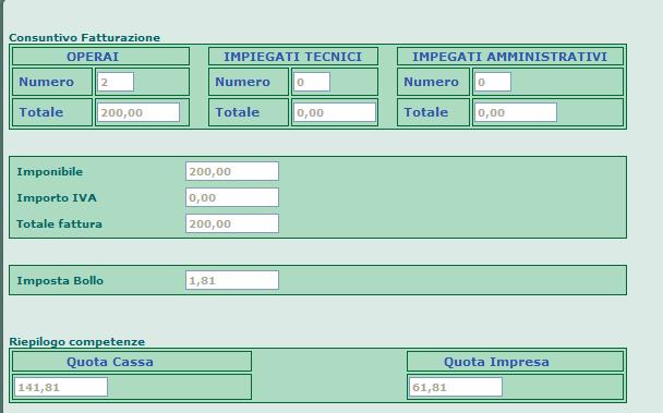 Consuntivo Fatturazione, cliccando su questa voce verrà visualizzato il Consuntivo.