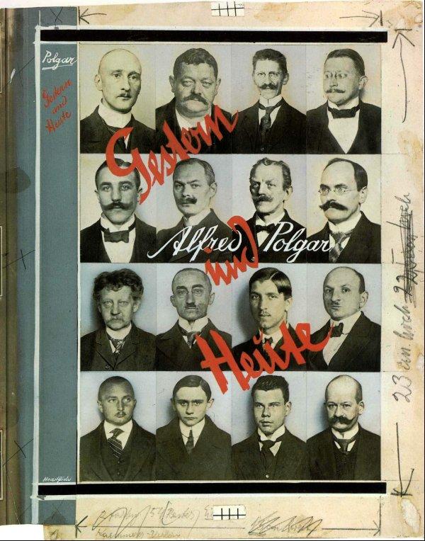 J. Heartfield, Studio per la copertina di: Alfred Polgar, Gestern und heute (Ieri e oggi), Dresden, R. Kaemmerer, 1922. [Alfred Polgar, scrittore e giornalista austriaco, 1873 1955.