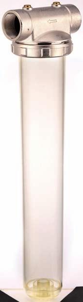 water filtration Contenitore 10 - OT PROFESSIONL Contenitori filtro pezzi (testata, ghiera e vaso). Testata e ghiera: ottone. Vaso: poliammide trasparente. Valvola di sfiato: ottone. Per cod. 8500.