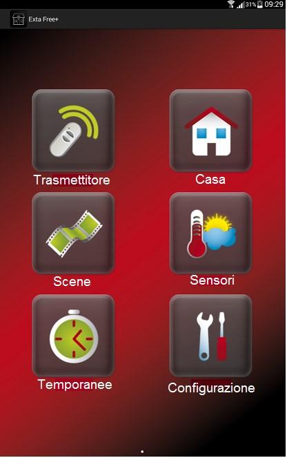 Schermata principale visualizzata su proprio smartphone