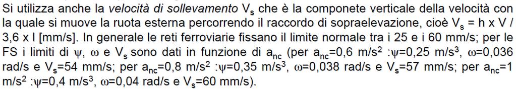 Raccordi parabolici a nc Y w Vs 0,6 0,25