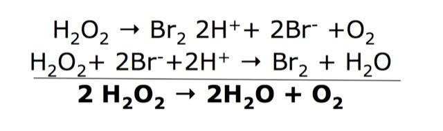 Esempio: 2H 2 O 2 2H 2 O + O 2 usando il Br 2 come