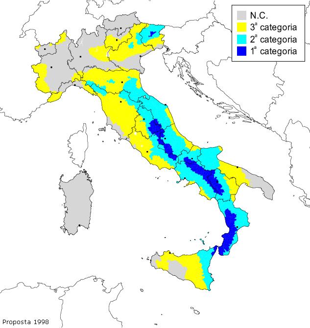 La sismicità nel nord Italia Prima del 2003, le zone dove è localizzata la maggior parte dei capannoni erano NC, ossia non classificate da un punto di