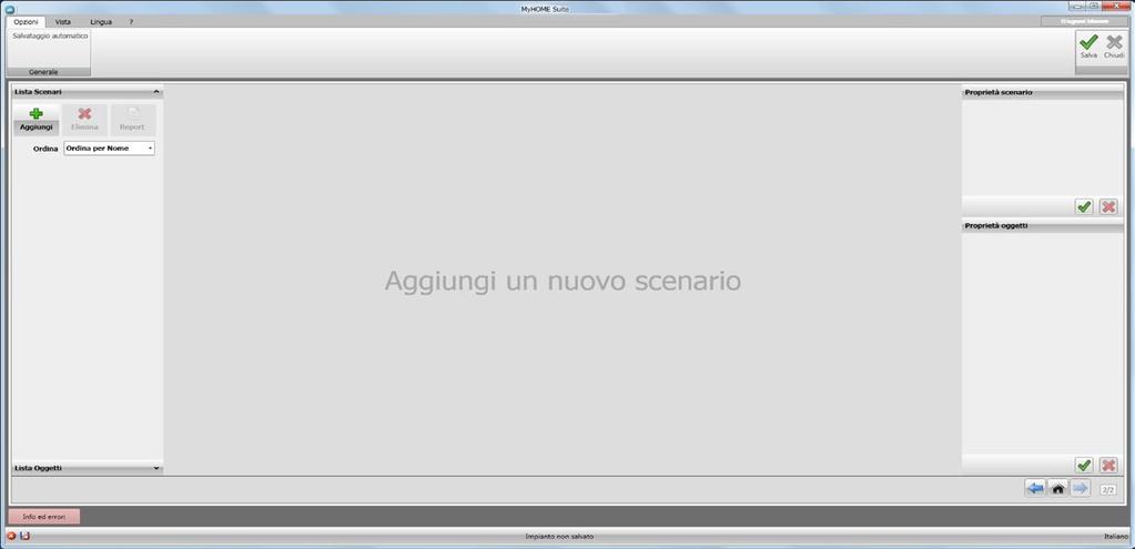 MH0 5. Campo di inserimento Azione 6. Abilita/Disabilita 7. Lista Oggetti In questo campo puoi trascinare gli oggetti per definire l azione o la sequenza di azioni da compiere.