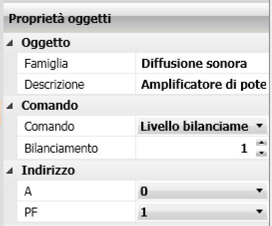 MH0 Configurazione AMPLIFICATORE DI POTENZA Questo oggetto permette di legare l attivazione dello scenario ai parametri dell amplificatore di potenza; nei campi Solo se e Azione permette di