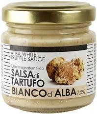 Peso / Wt 30g Codice / Code OD04TA004 SALSA DI TARTUFO BIANCO D ALBA 7,5% Ingredienti caratterizzanti: latte, panna, tartufo bianco d